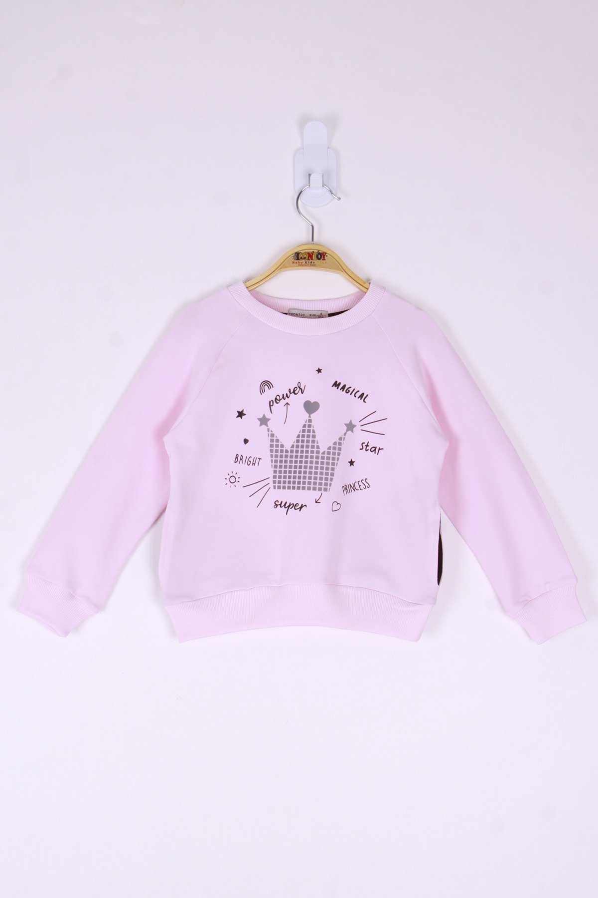 Toontoy Kız Çocuk Taç Baskılı Sweatshirt