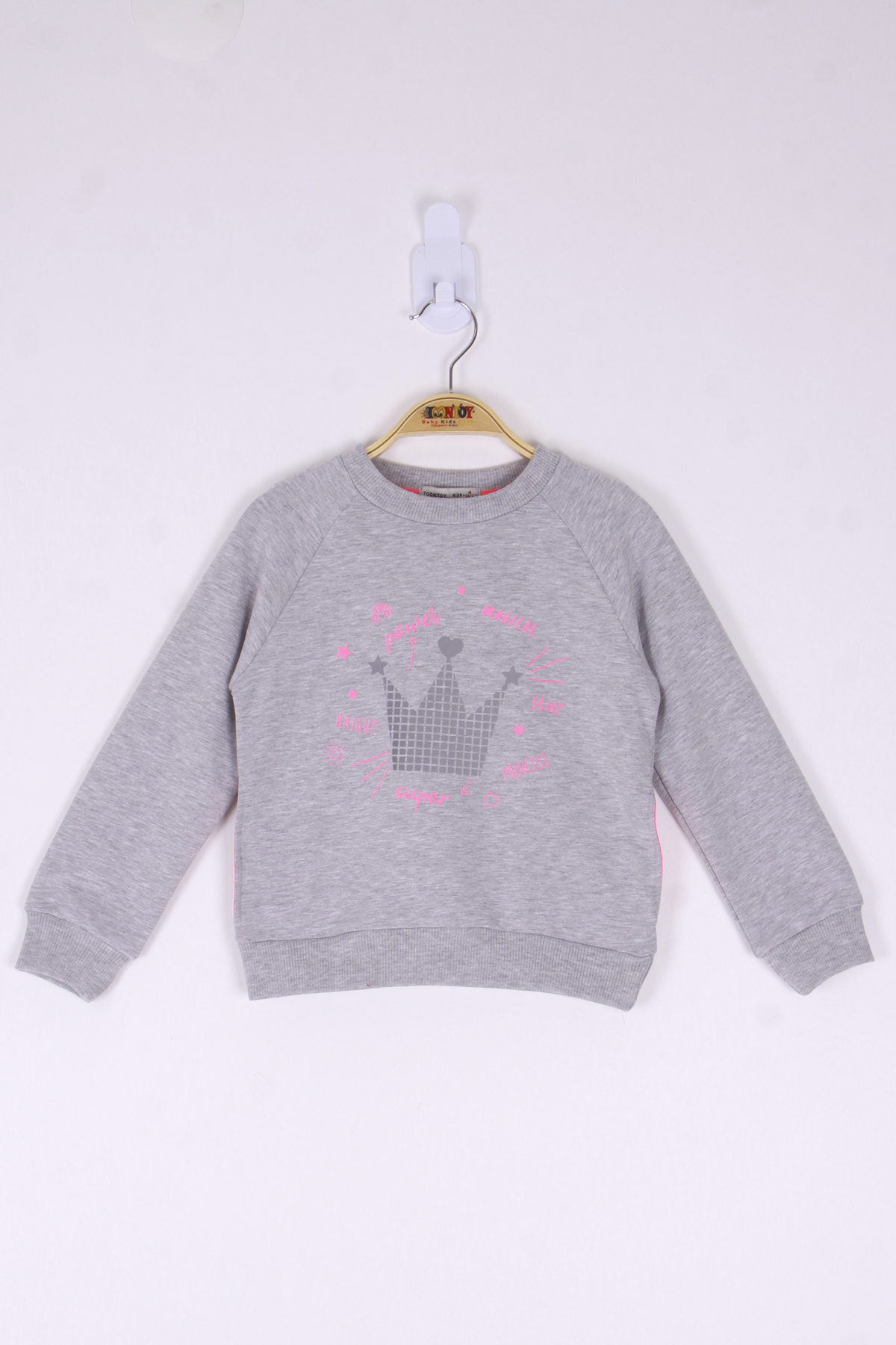 Toontoy Kız Çocuk Taç Baskılı Sweatshirt