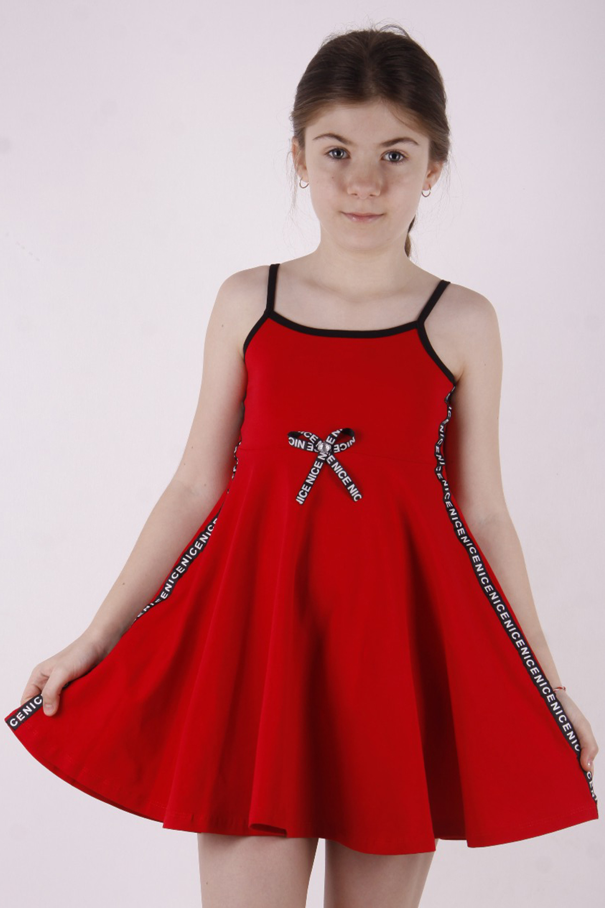 Toontoy Kız Çocuk Nice Şeritli Elbise