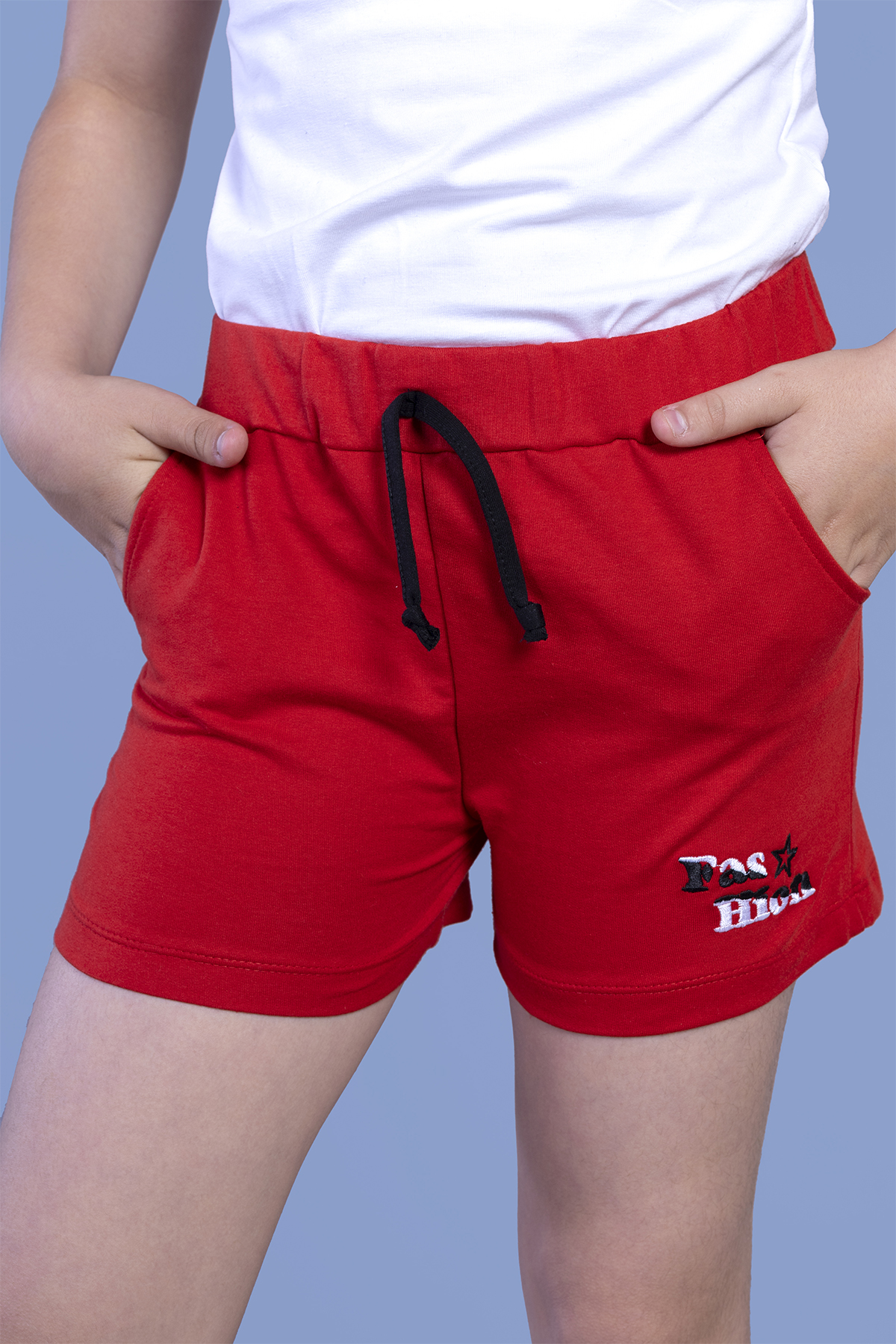 Toontoy  Kız Çocuk İki Yanı Cepli Arkası Baskı Detaylı Şort