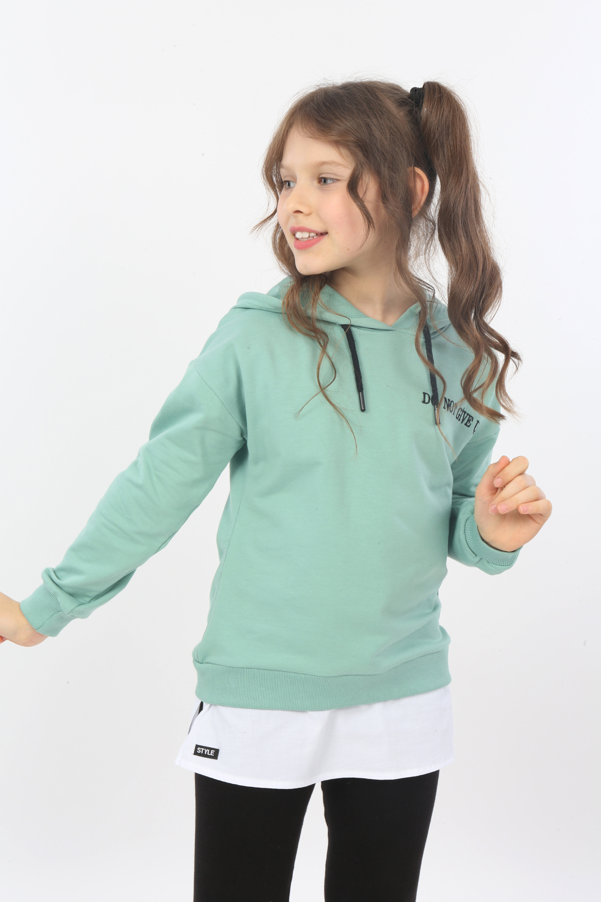 Toontoy Kız Çocuk Do Not Give Up Nakışlı Sweatshirt