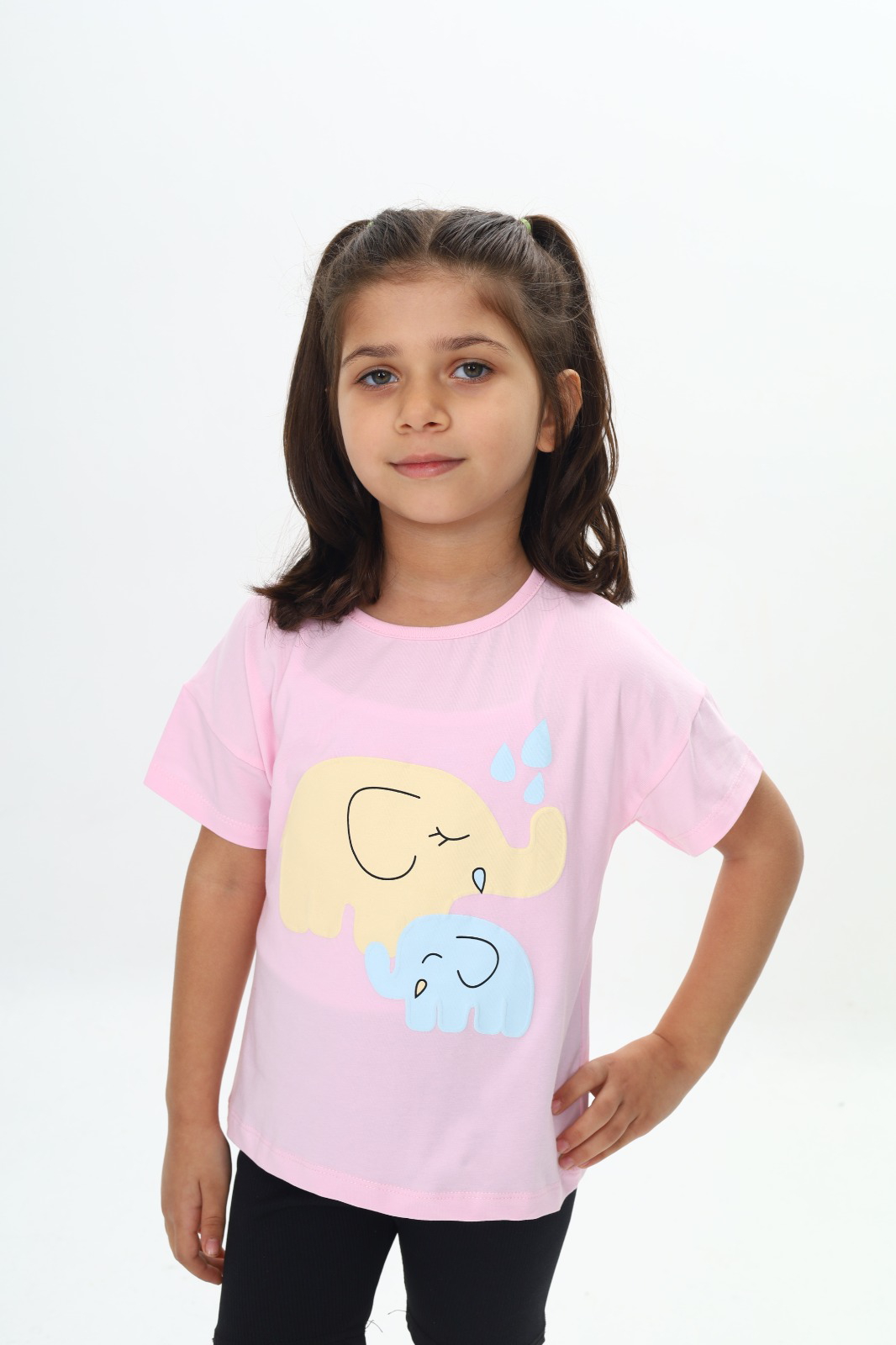 Toontoy Kız Çocuk Fil Baskılı Tişört