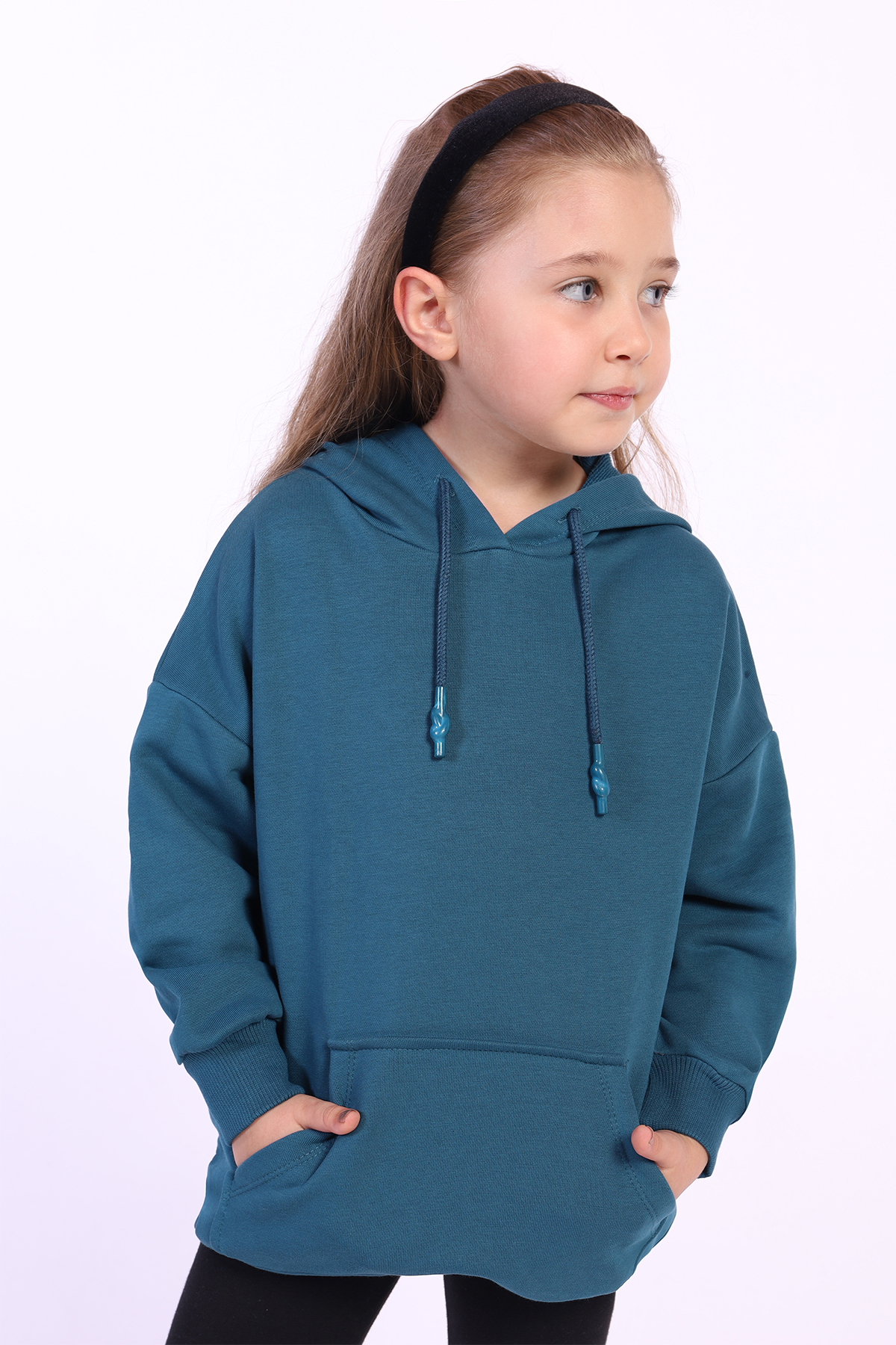 Toontoy Kız Çocuk Kanguru Cepli Sweatshirt