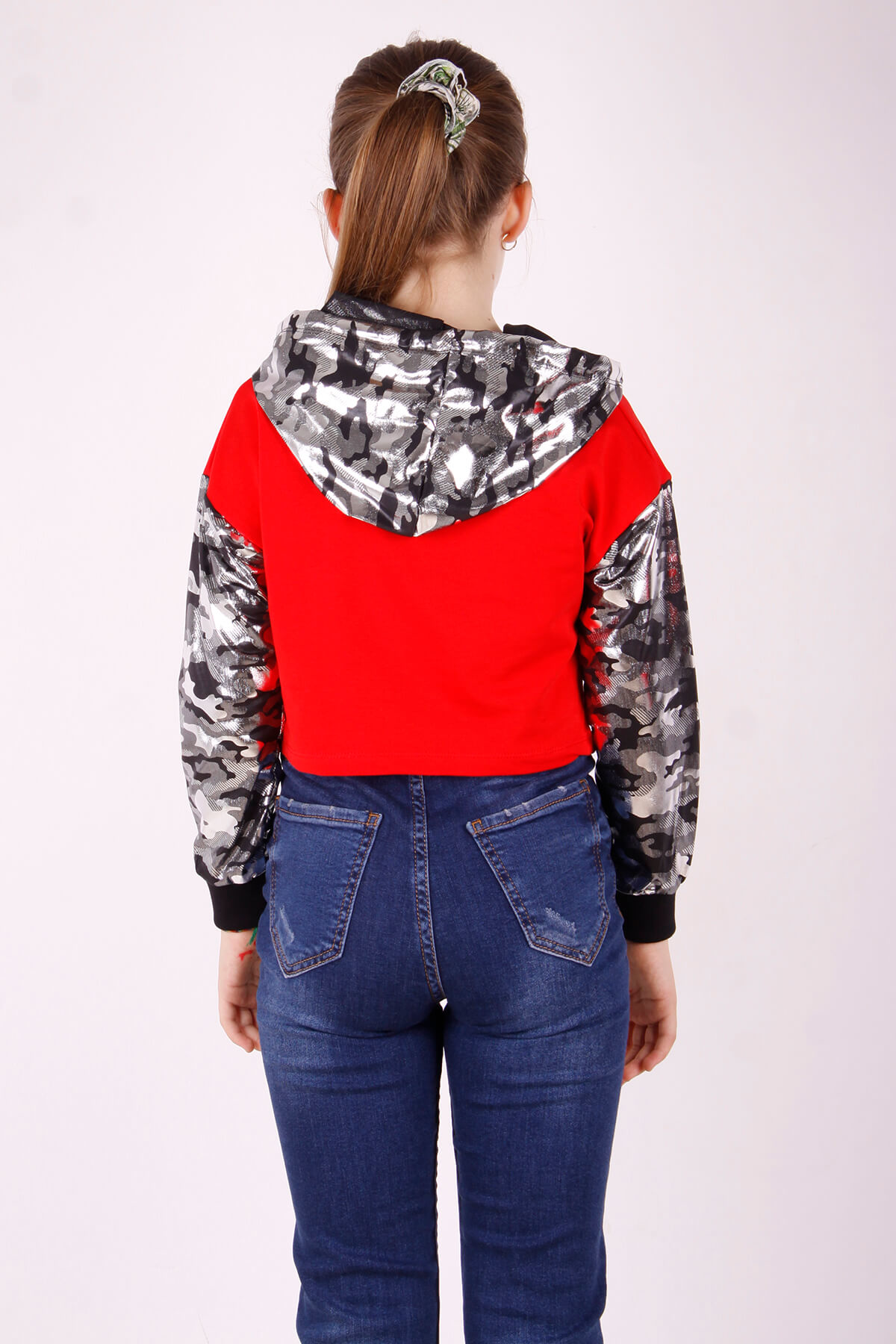 Toontoy  Kız Çocuk Nakışlı Balıkçı Yaka Okul Tişörtü