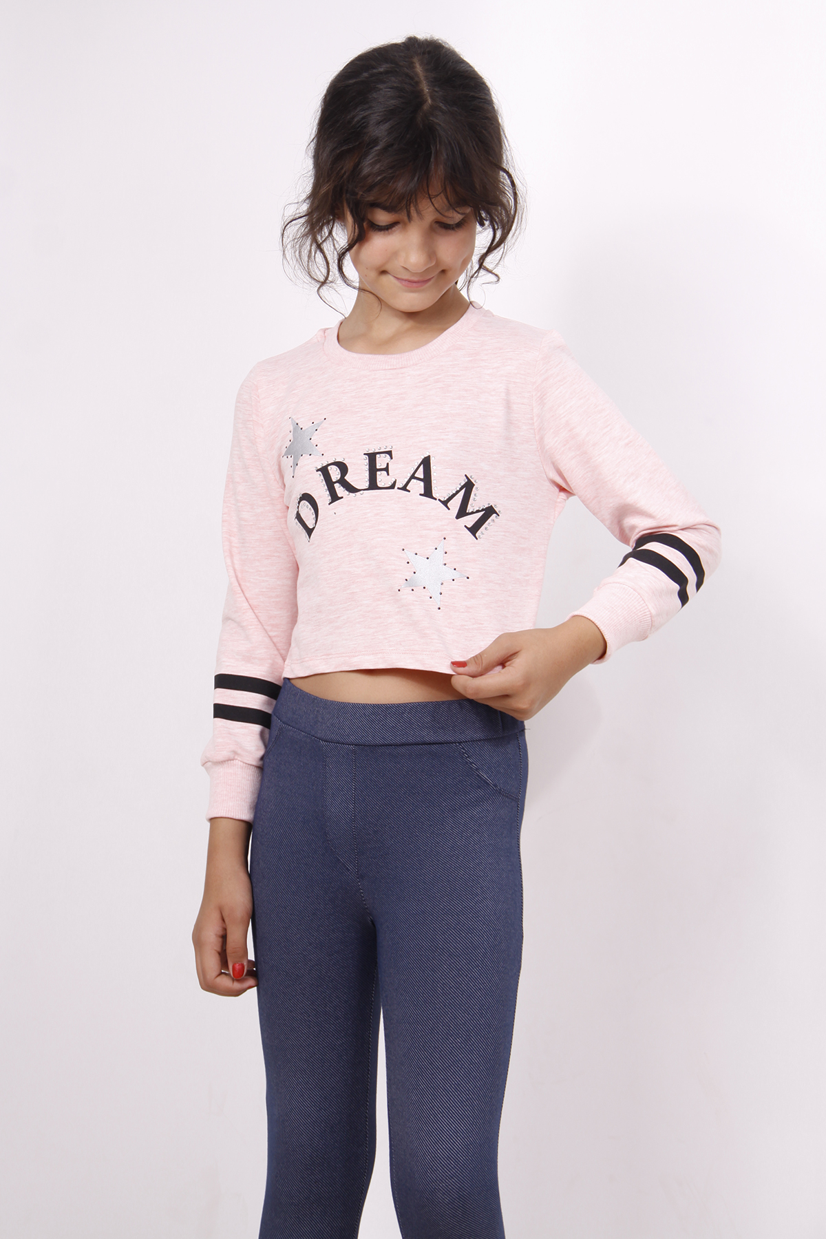 Toontoy Kız Çocuk Yıldızlı Dream Baskılı Sweatshirt