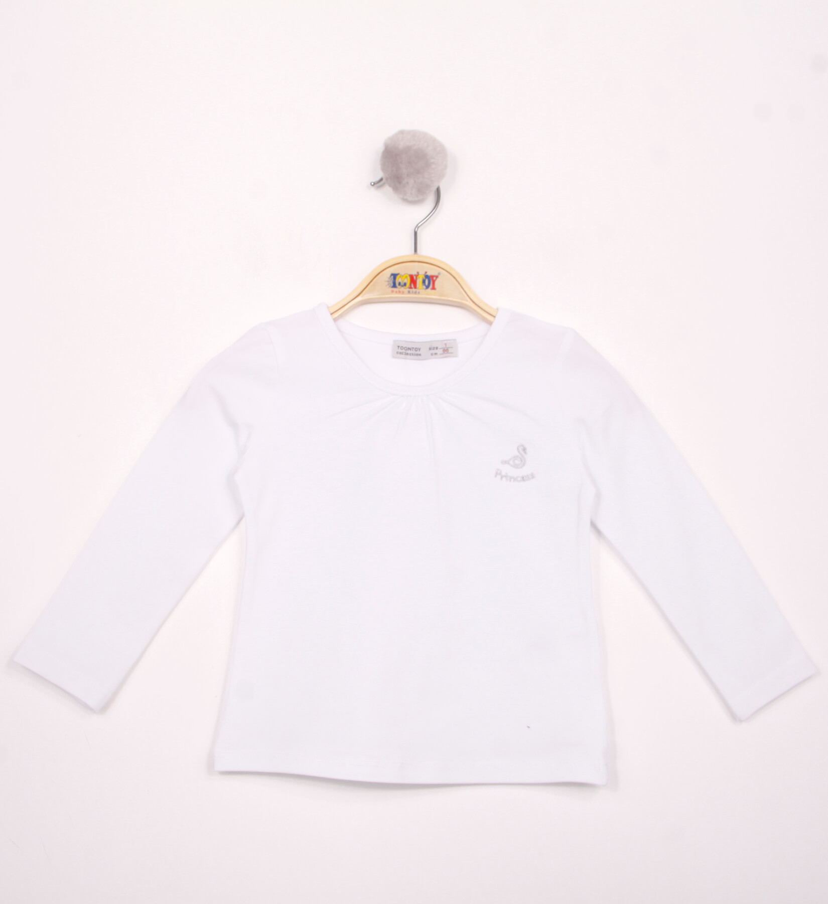 Toontoy Kız Çocuk Göğsü Princess Nakışlı T-Shirt