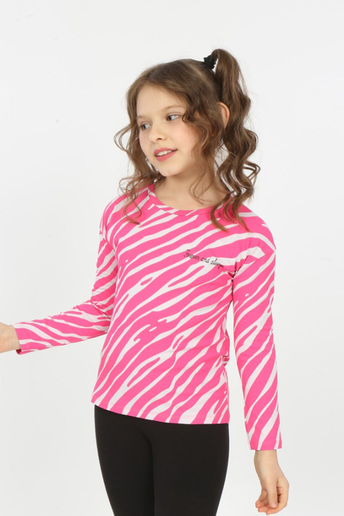 Toontoy Kız Çocuk Komple Baskılı Tişört