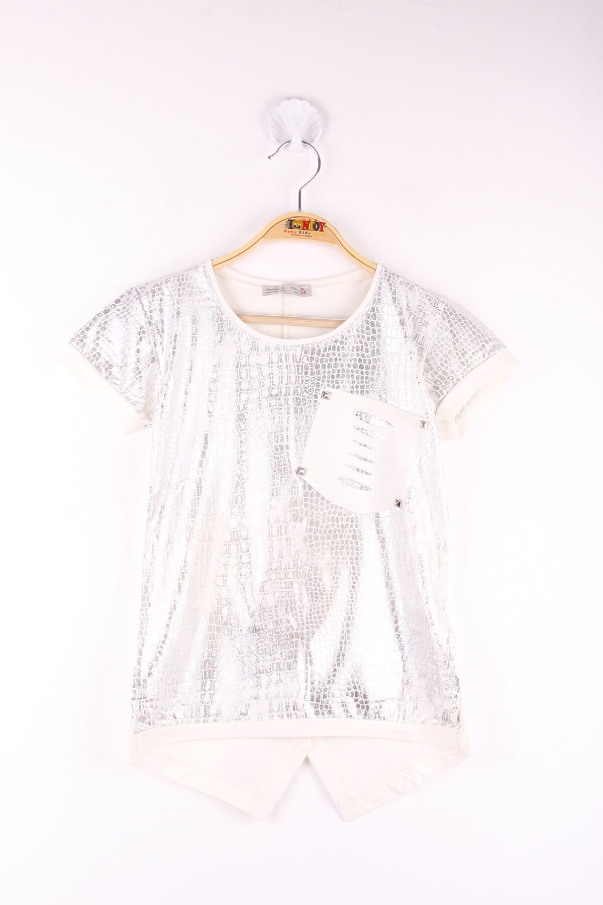 Toontoy Kız Çocuk T-Shirt Komple Varak Baskı Lazer Kesim