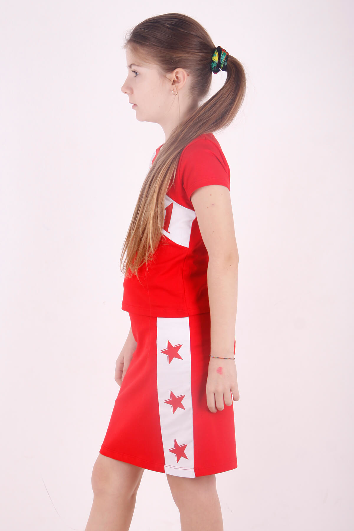 Toontoy Kız Çocuk Yıldız Baskılı Etekli Takım