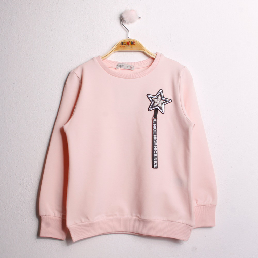 Toontoy Kız Çocuk Sweatshirt Göğsü Yıldız Nakış