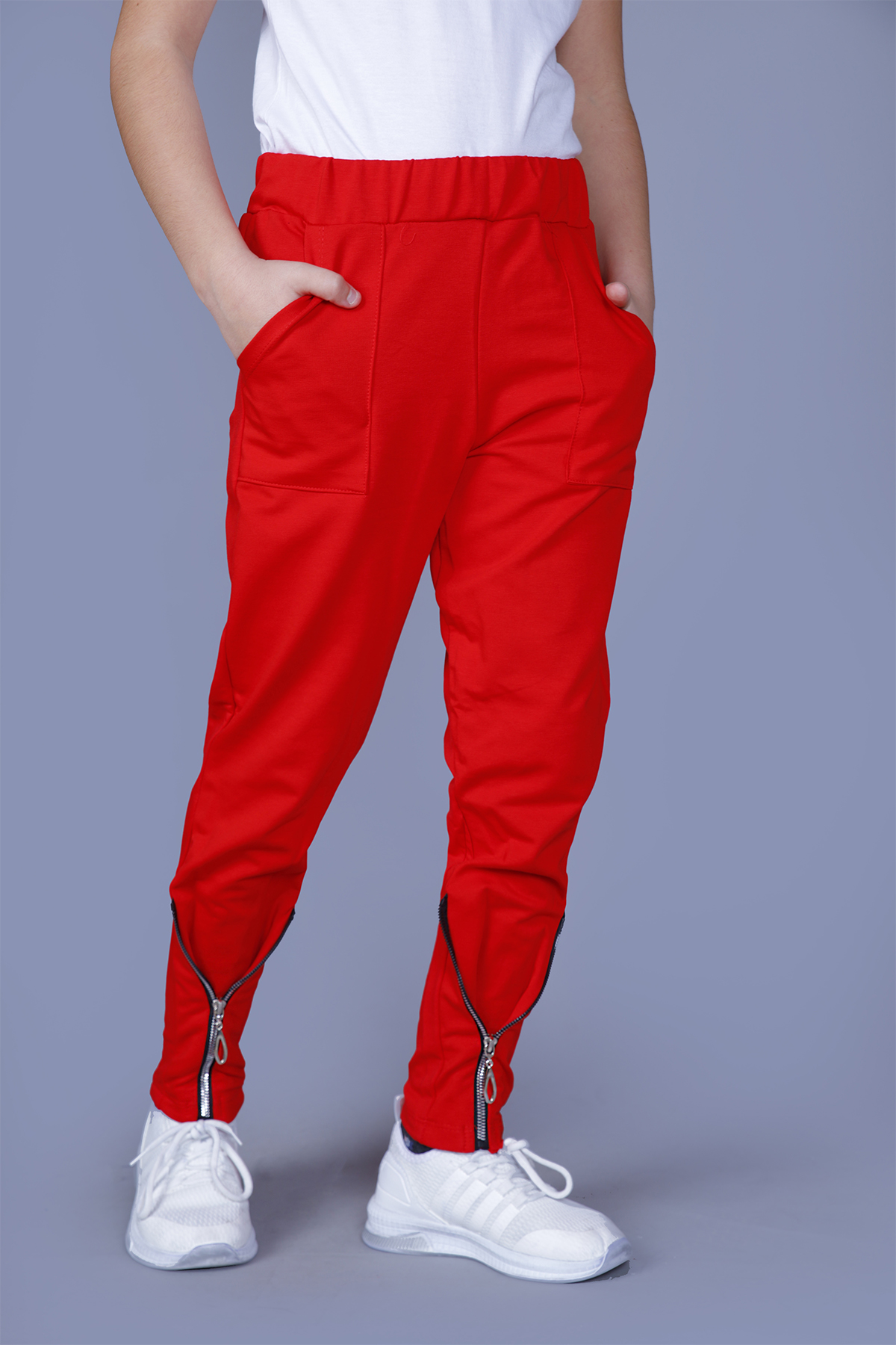 Toontoy Kız Çocuk Paçası Fermuarlı Eşofman Alt