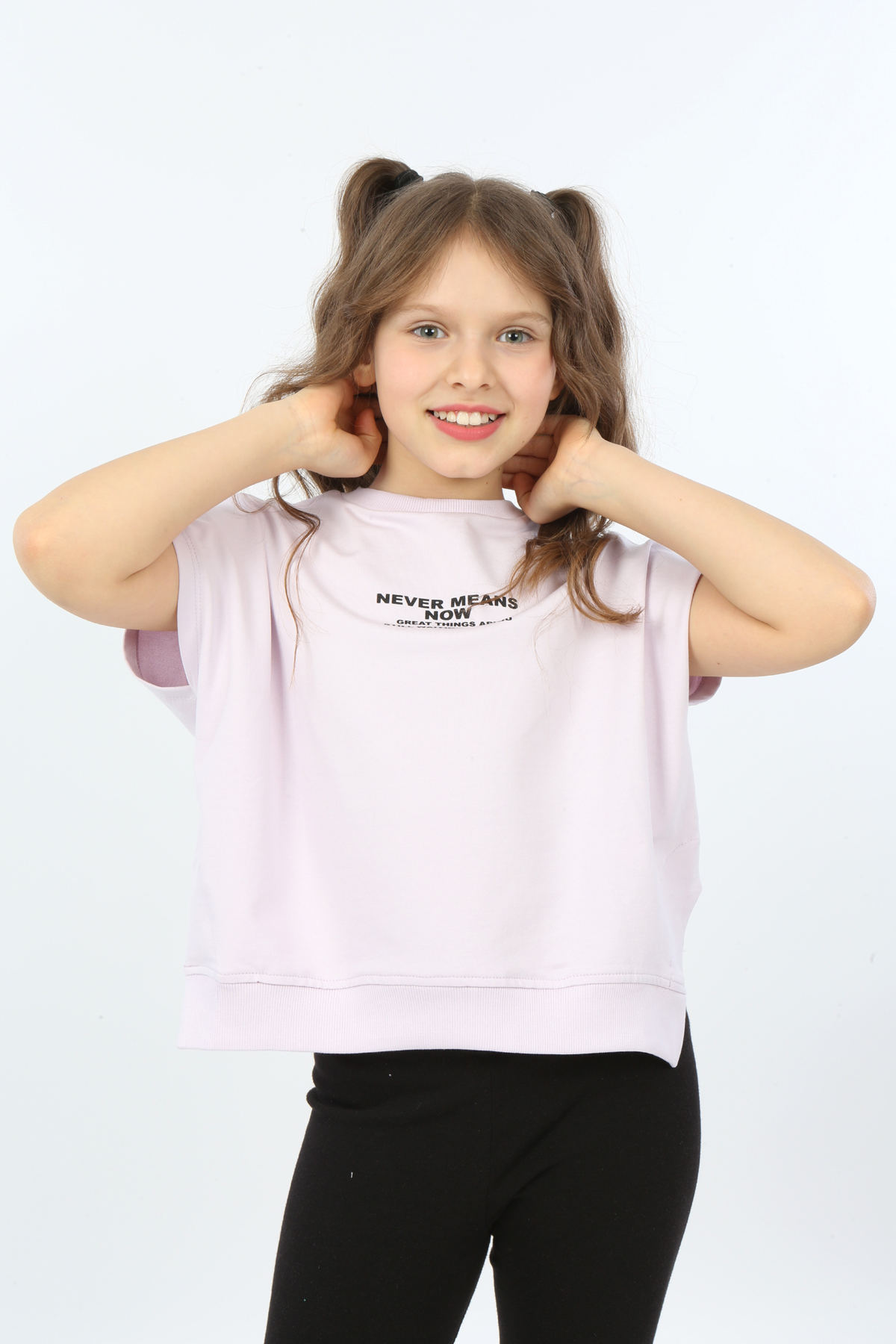 Toontoy Kız Çocuk Never Means Now Baskılı Tişört