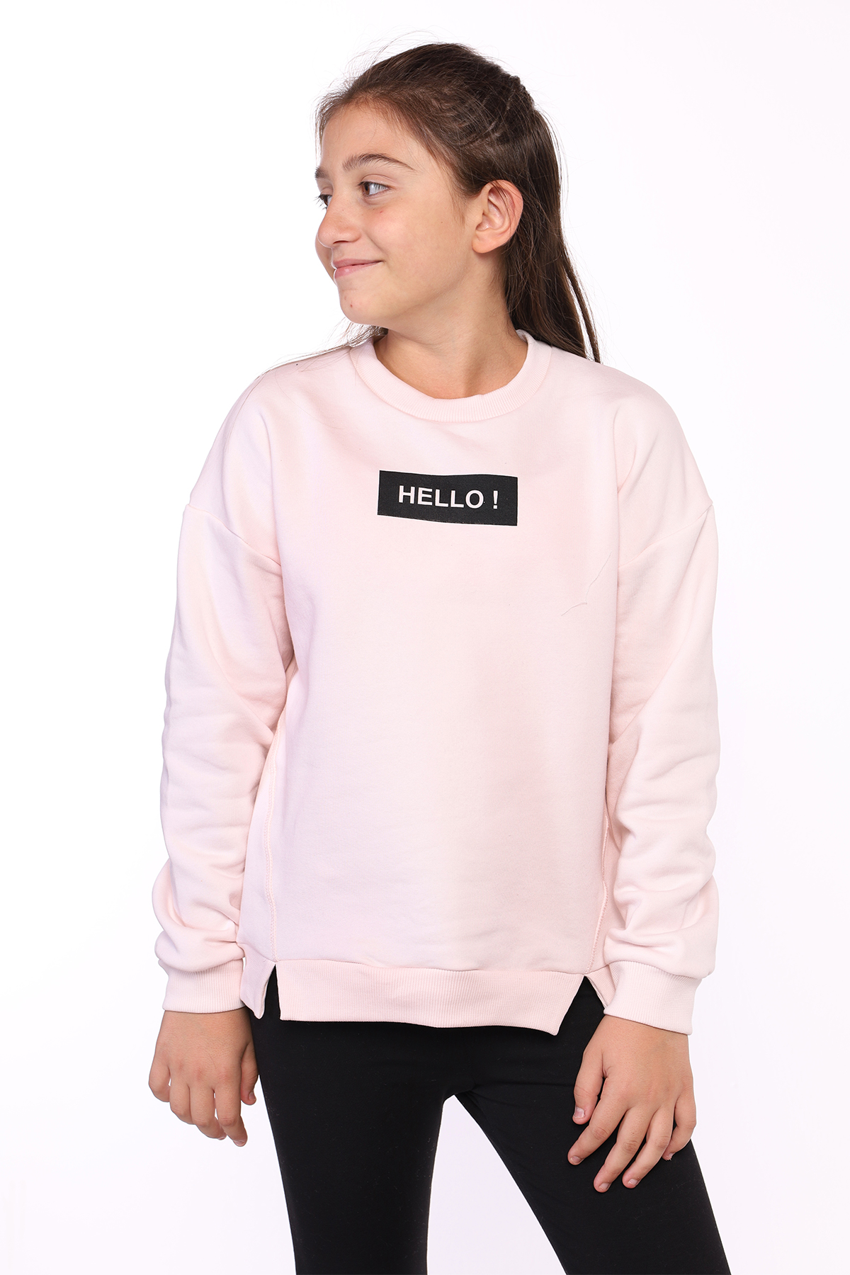 Toontoy Kız Çocuk Hello Baskılı Sweatshirt