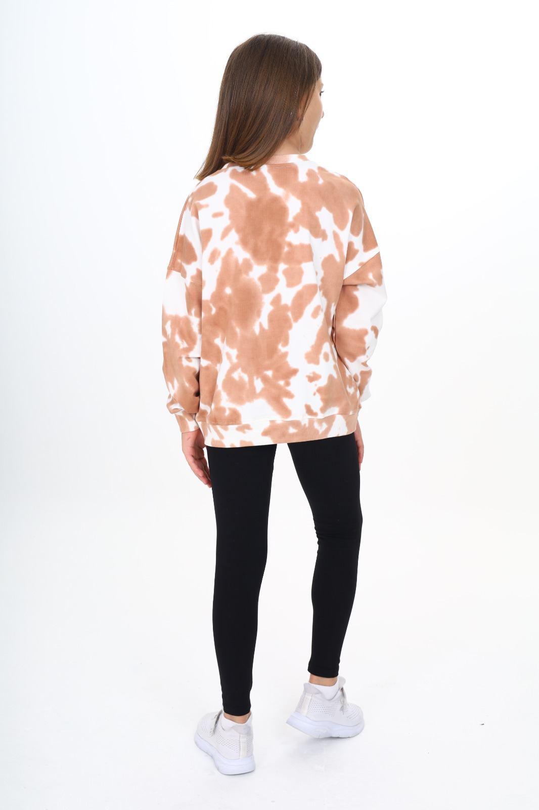 Toontoy Kız Çocuk Batik Desenli Baskılı Taytlı Takım