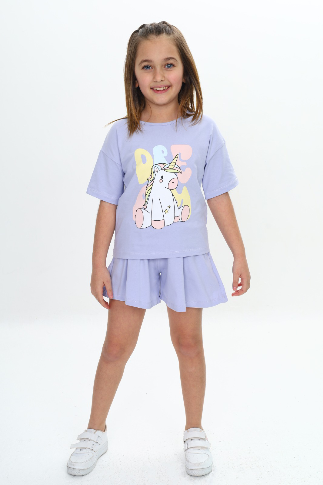 Toontoy Kız Çocuk Ponny Baskılı Şortlu Takım