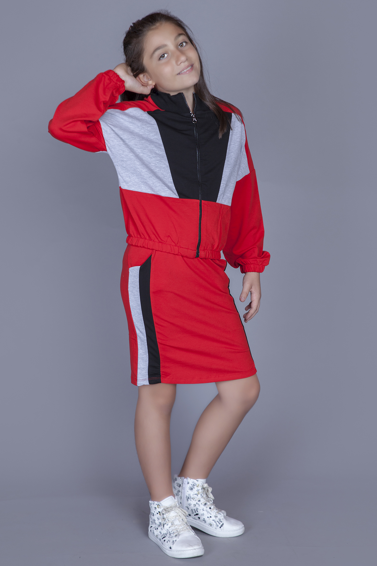 Toontoy Kız Çocuk Garnili Etekli Takım