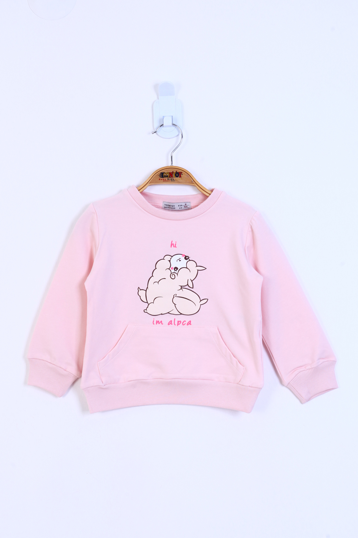 Toontoy Kız Çocuk Kuzu Baskılı Sweatshirt