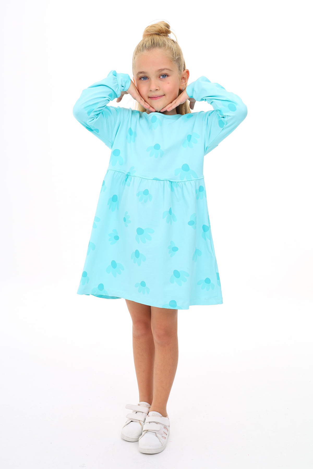 Toontoy Kız Çocuk Baskılı Elbise