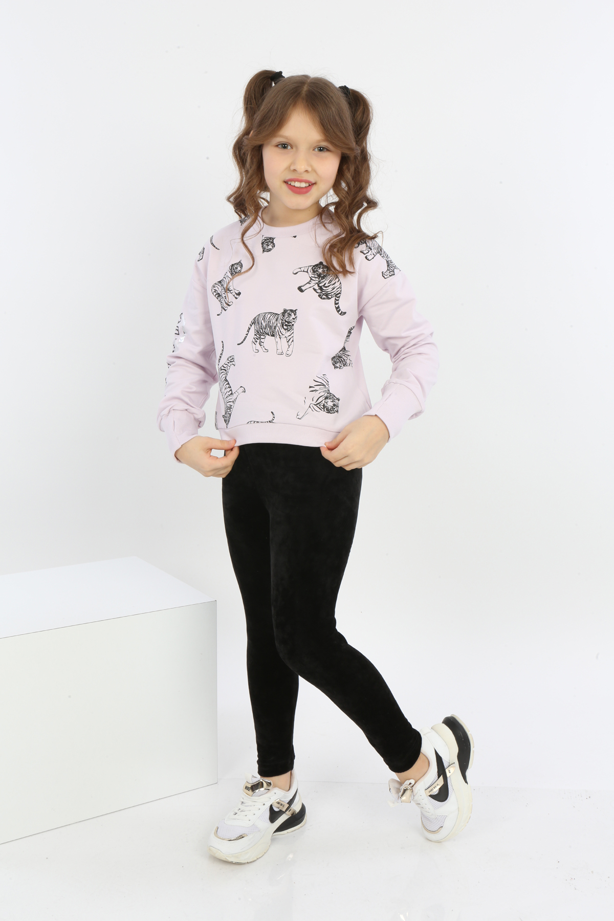 Toontoy Kız Çocuk Tiger Trend Baskılı Sweatshirt