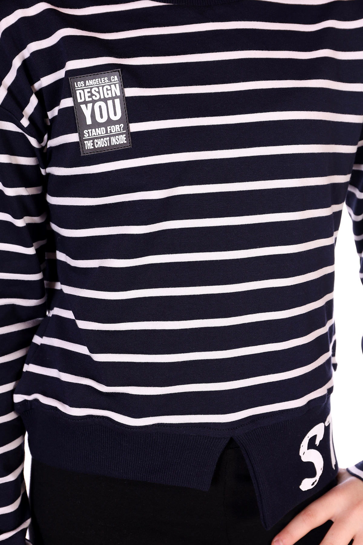 Toontoy Kız Çocuk Çizgili Striped Baskılı Sweatshirt