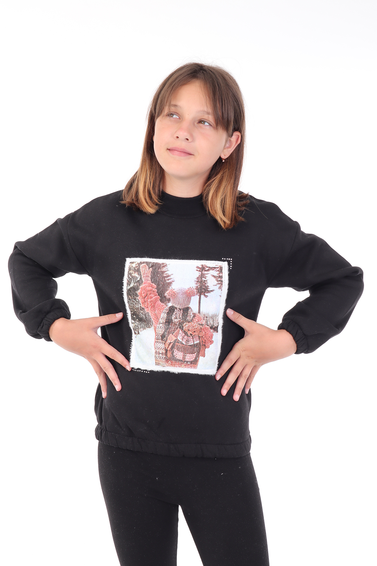 Toontoy Kız Çocuk Baskılı Sweatshirt