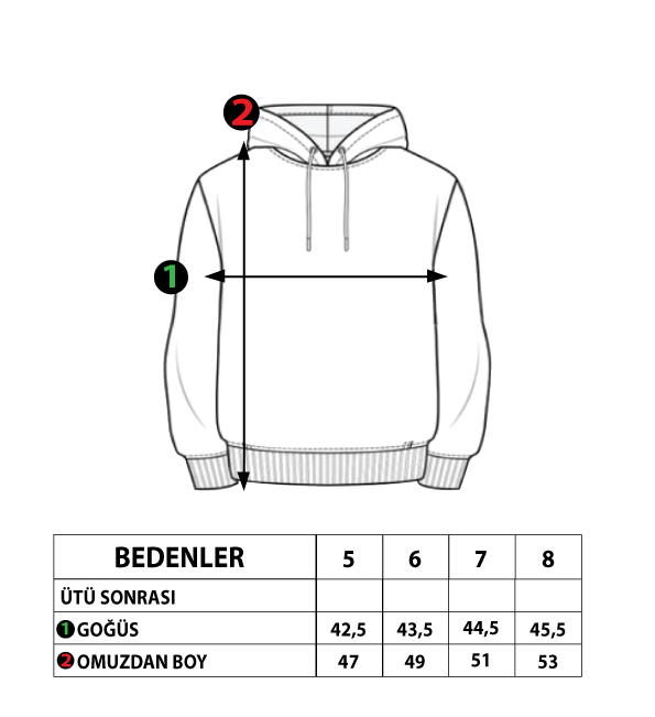 Toontoy Kız Çocuk  Kapüşonlu Garni Detaylı Baskılı Sweatshirt