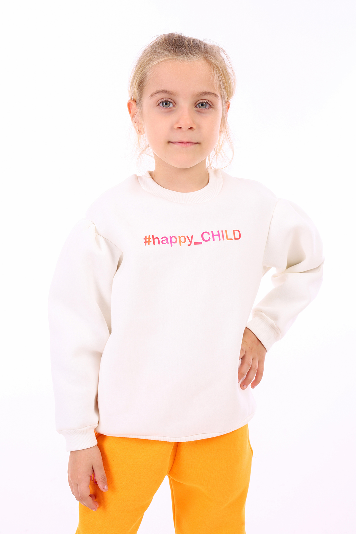 Toontoy Kız Çocuk Happy Chıld  Baskılı Sweatshirt