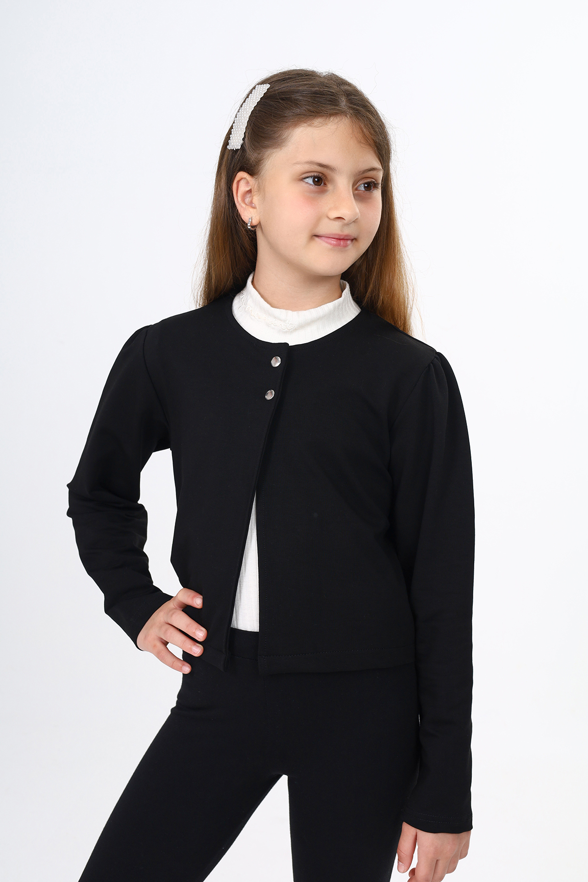 Toontoy Kız Çocuk  Çıt Çıt Detaylı Okul Hırka