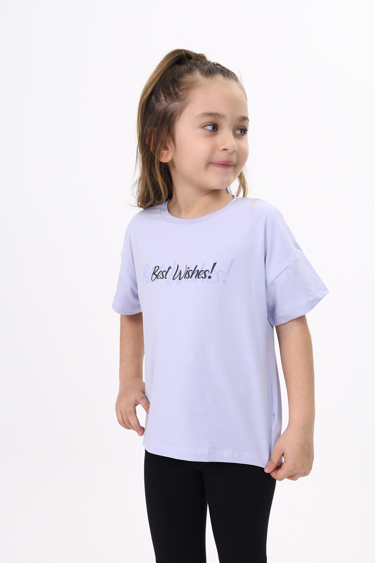 Toontoy Kız Çocuk Çizgi Desenli Baskılı Sweatshirt