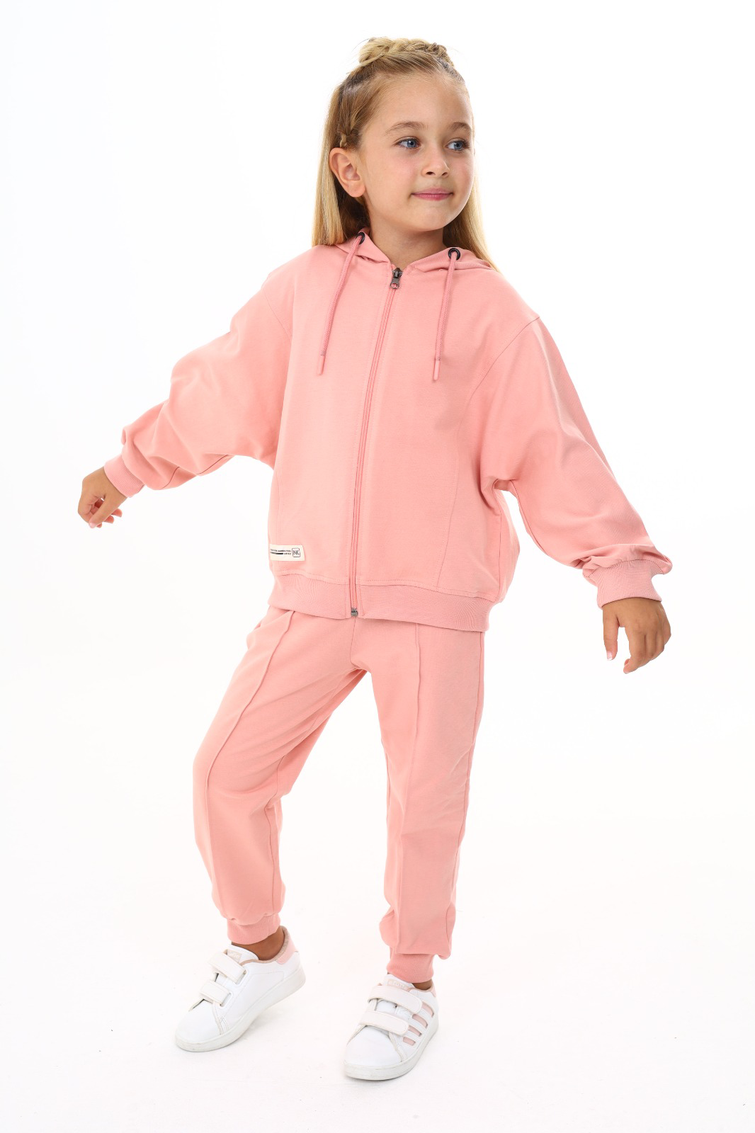 Toontoy  Kız Çocuk Yarasa Kol Armalı Eşofman Takım