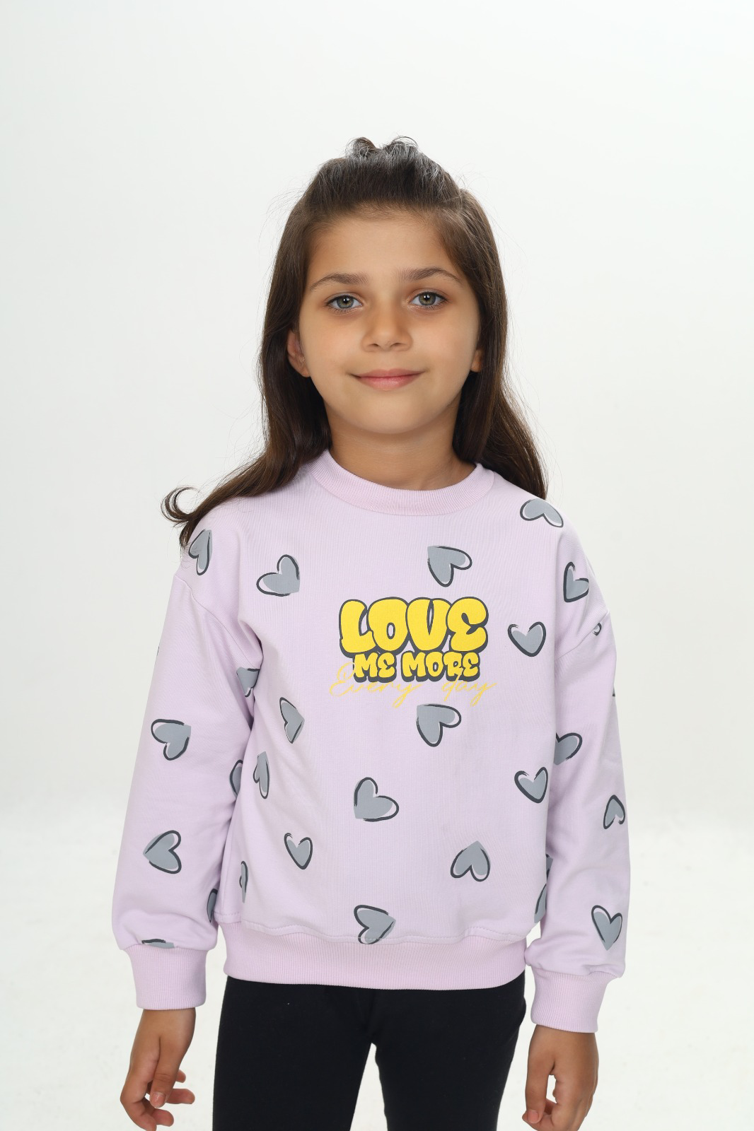 Toontoy Kız Çocuk Love Kalp Baskılı Sweatshirt