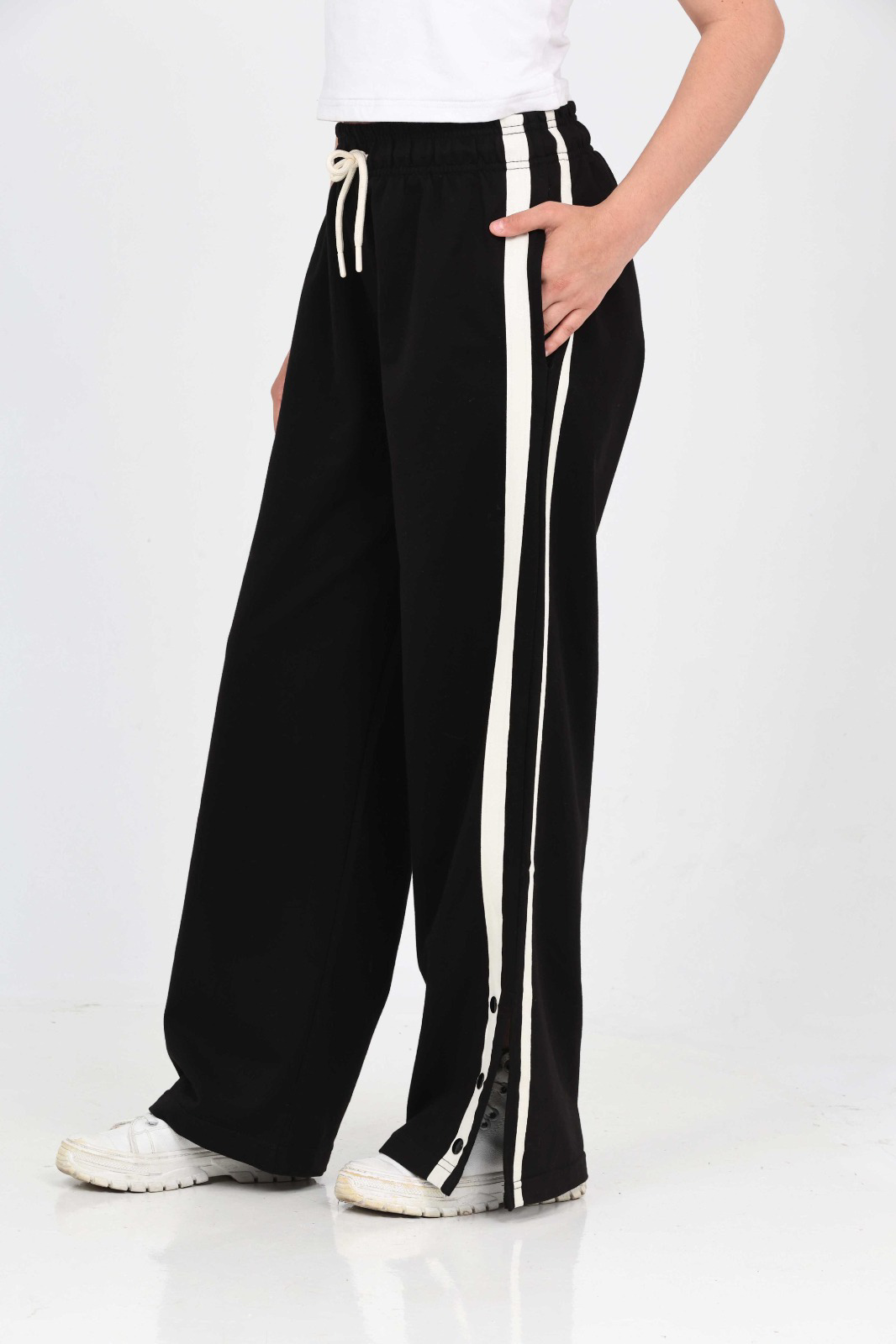 Toontoy Kız Çocuk Boydan Şeritli Eşofman Alt