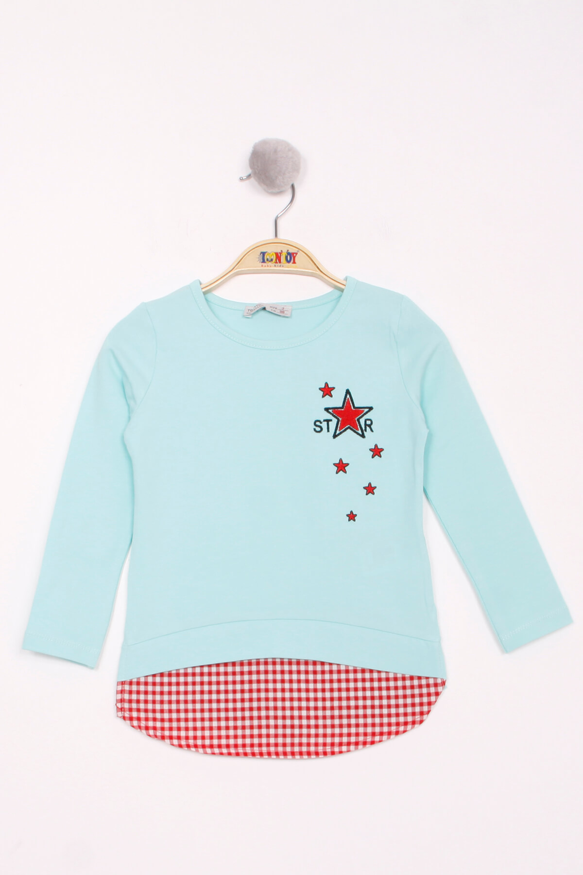 Toontoy Kız Çocuk Star Nakışlı Garnili Tişört