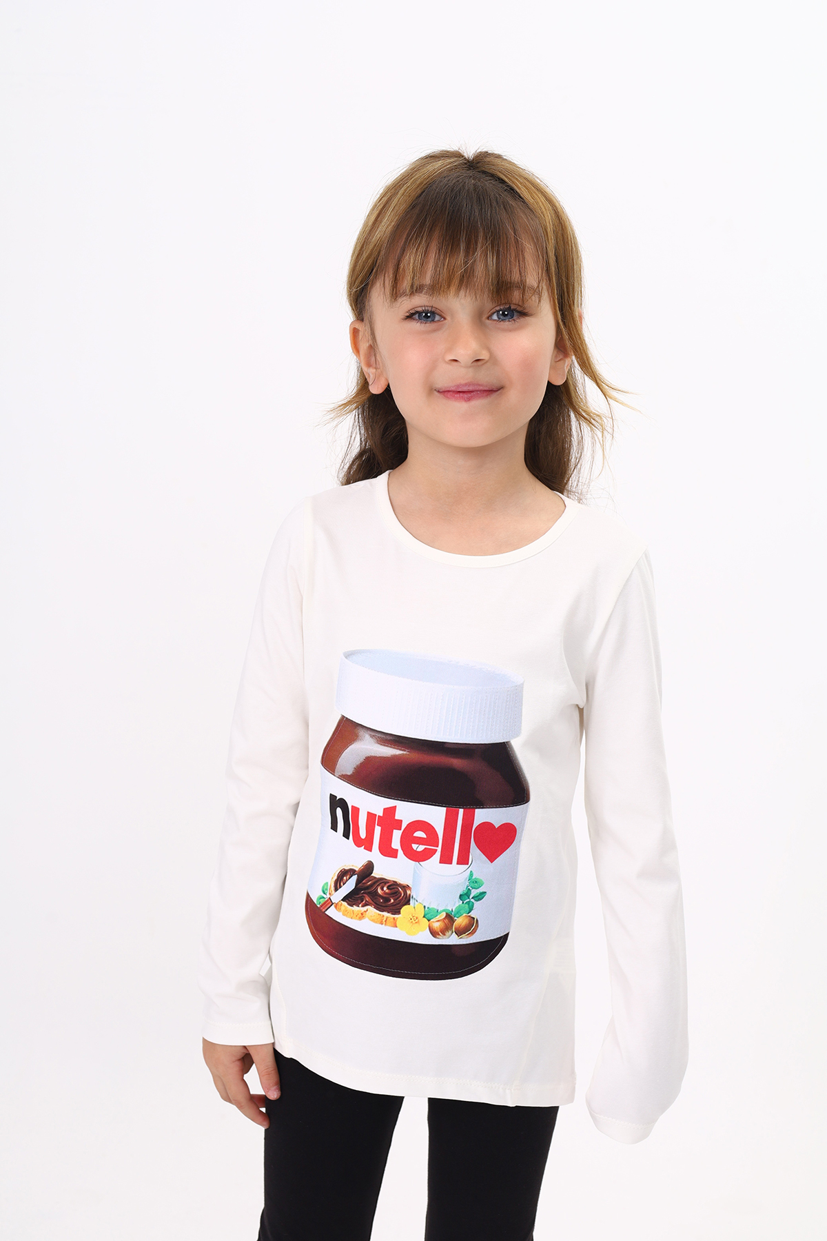 Toontoy Kız Çocuk Nutella Baskılı T-Shirt