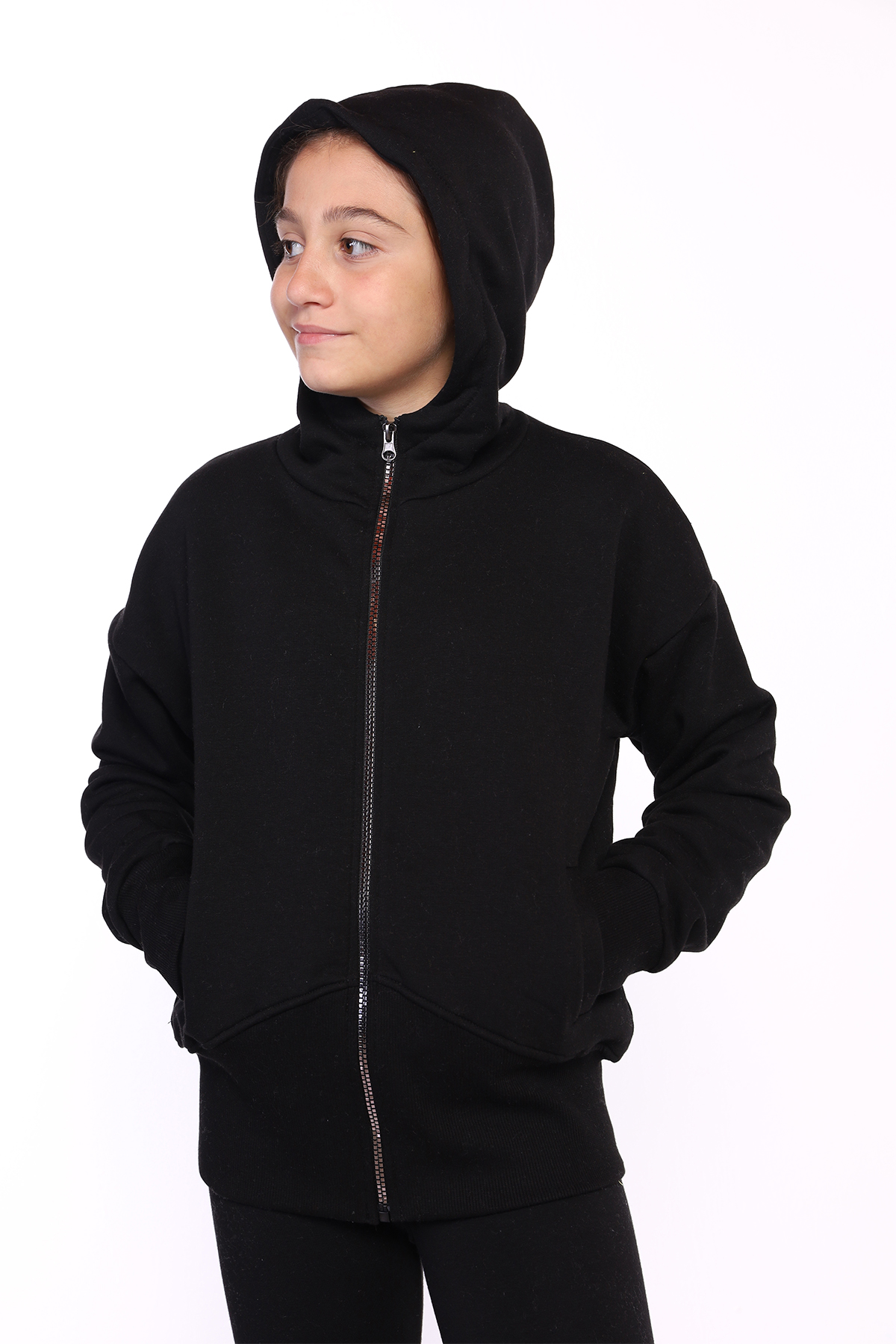 Toontoy Kız Çocuk Arkası Nakışlı İki Yanı Cepli Hırka