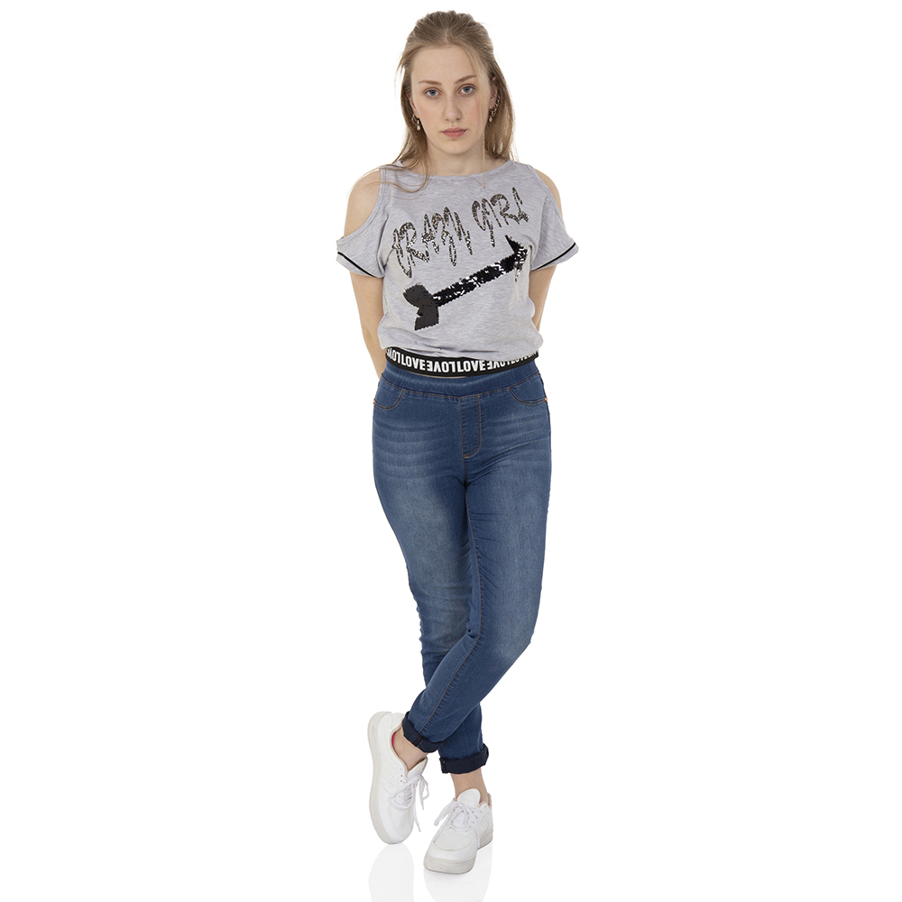 Toontoy  Kız Çocuk T-Shirt Crazy Gırl Baskılı