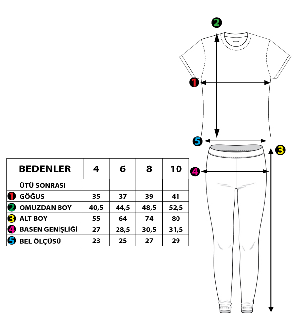 Toontoy Kız Çocuk Baskılı Taş İşlemeli Taytlı Takım