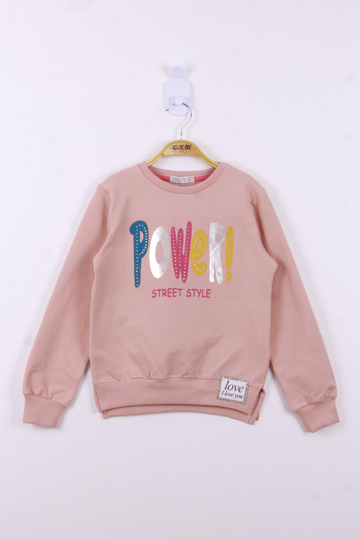 Toontoy Kız Çocuk Power Renkli Baskılı Sweatshirt