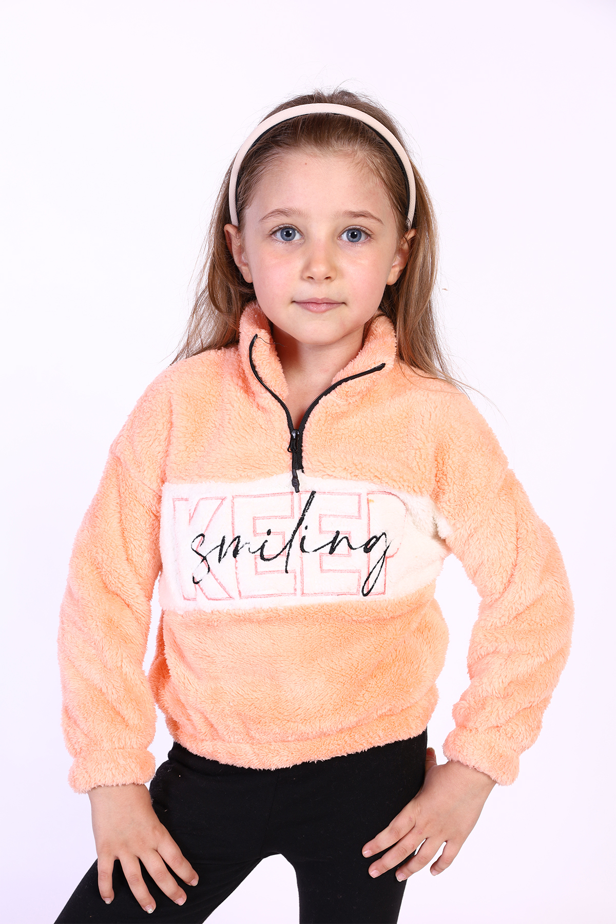 Toontoy Kız Çocuk Nakışlı Peluş Sweatshirt