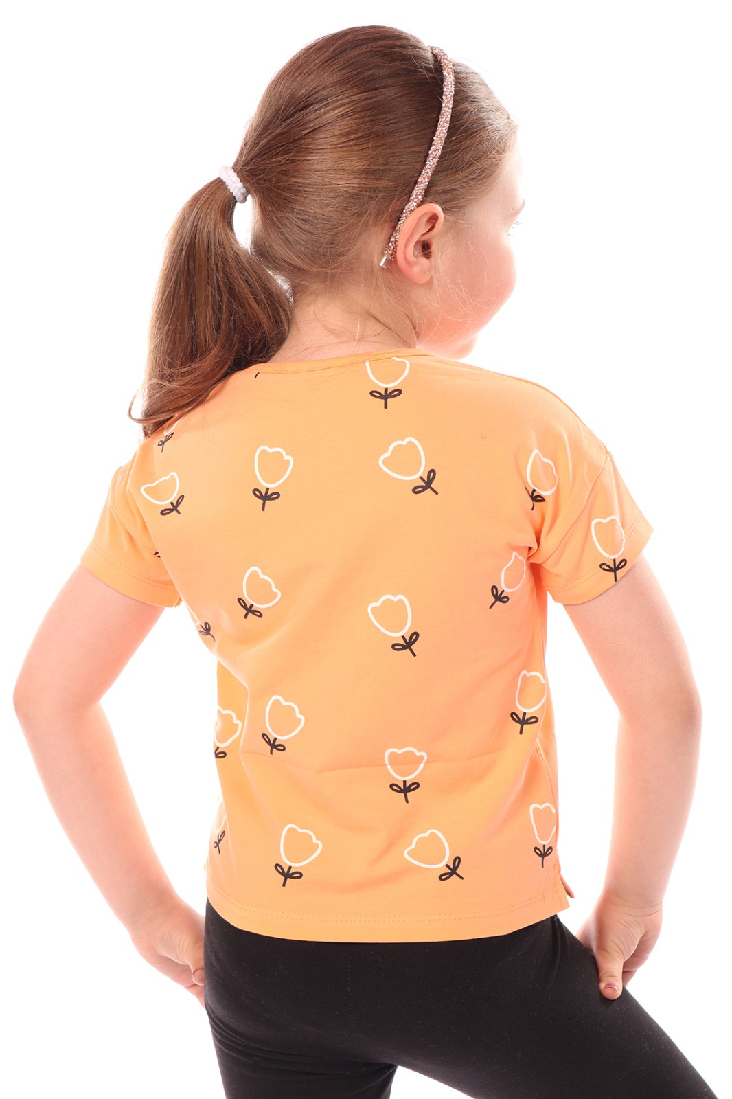 Toontoy Kız Çocuk Komple Lale Baskılı Tişört
