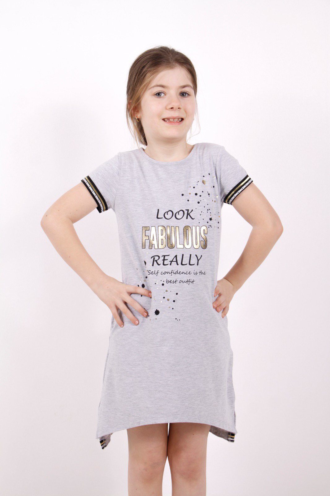 Toontoy Kız Çocuk Fabulous Baskılı Elbise