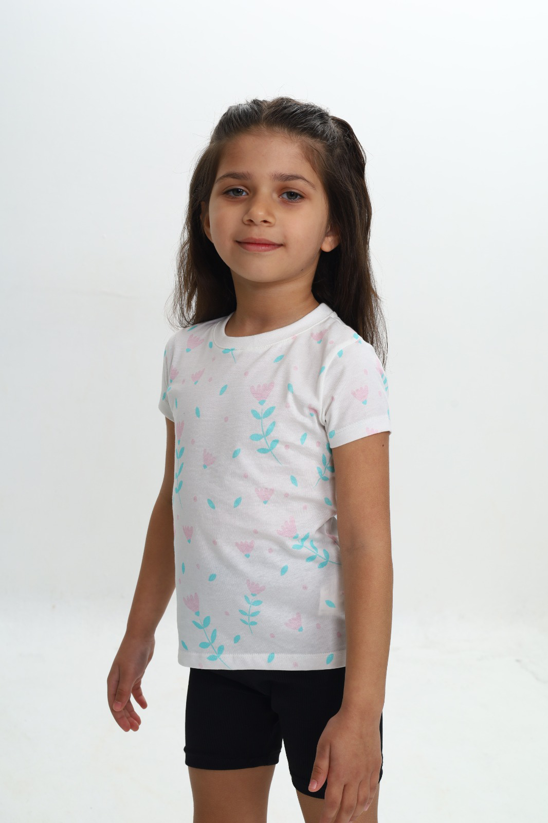 Toontoy Kız Çocuk Komple Lale Baskılı Tişört