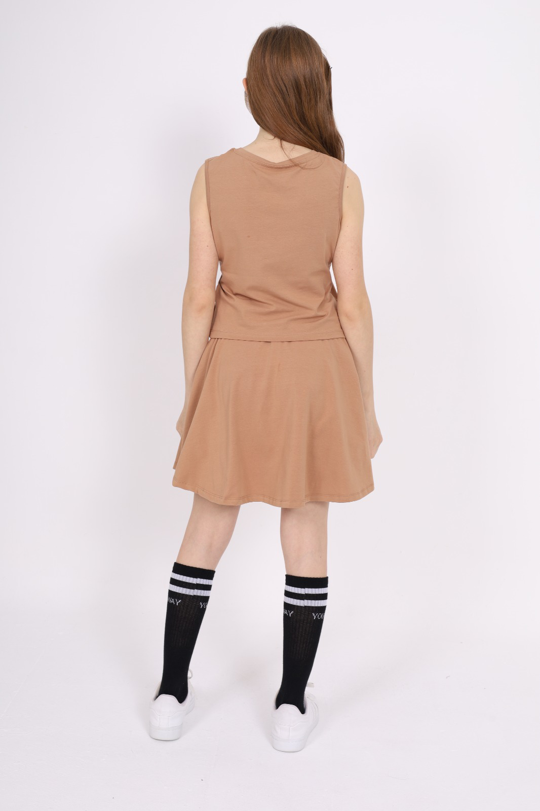 Toontoy Kız Çocuk Baskılı Etekli Takım