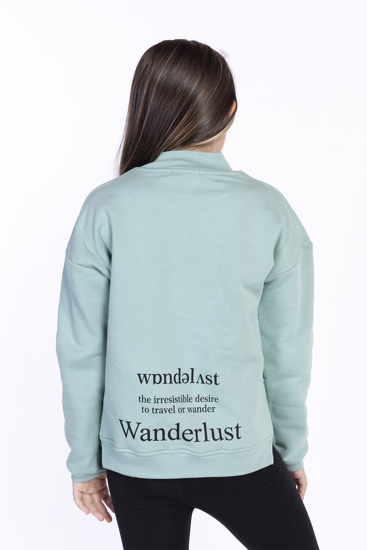 Toontoy Kız Çocuk Balıkçı Yaka Sweatshirt