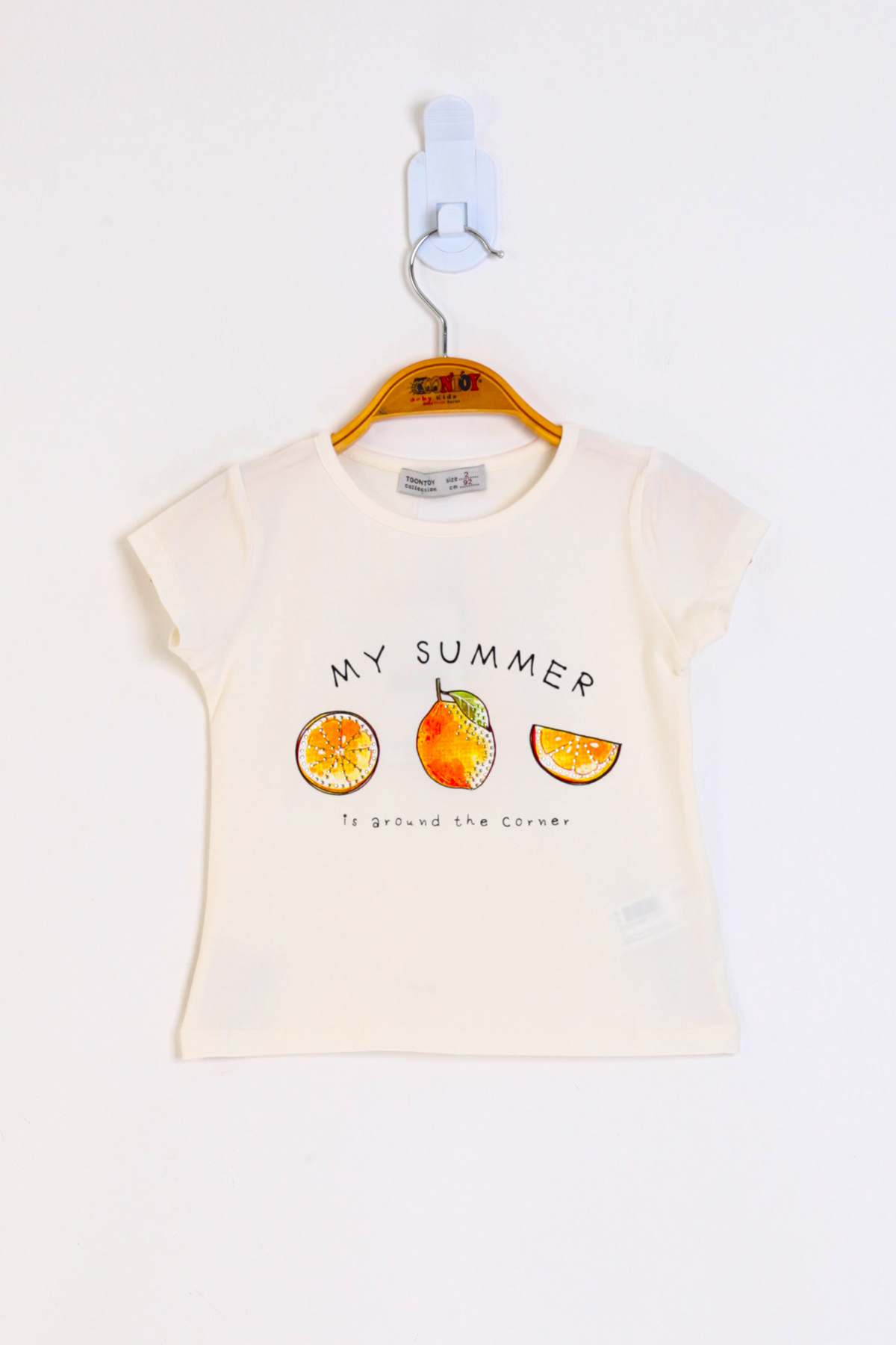 Toontoy Kız Çocuk My Summer Baskılı Arkası Nakış Detaylı Tişört