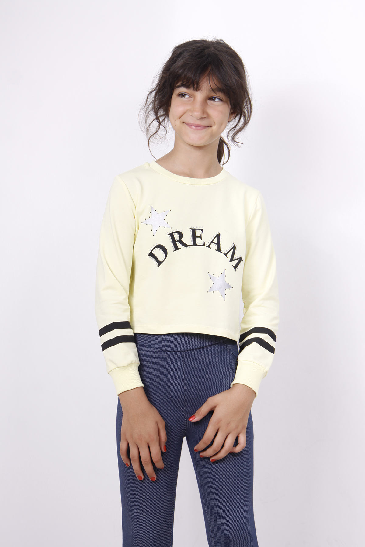 Toontoy Kız Çocuk Yıldızlı Dream Baskılı Sweatshirt