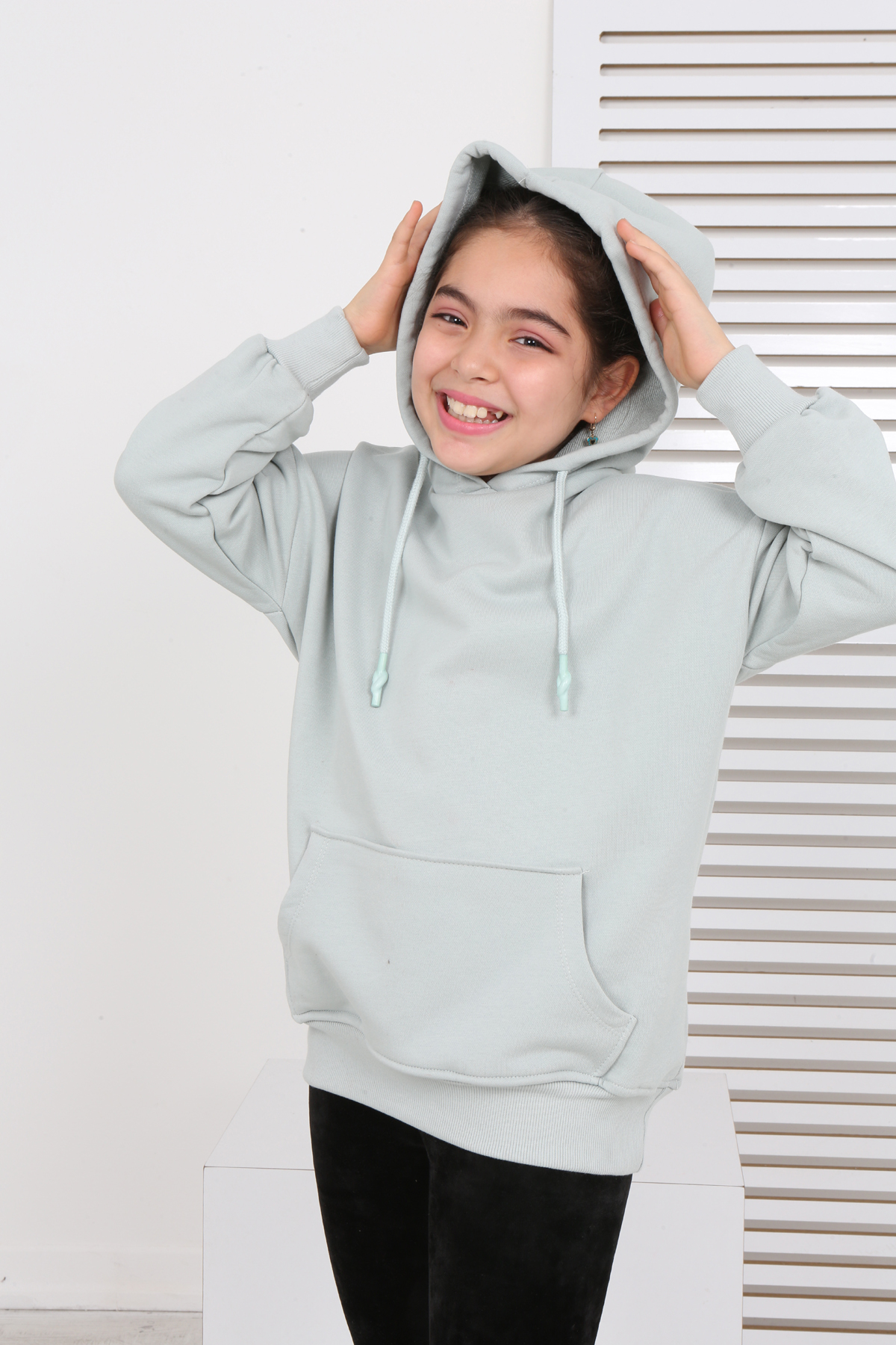 Toontoy Kız Çocuk Kanguru Cepli Sweatshirt