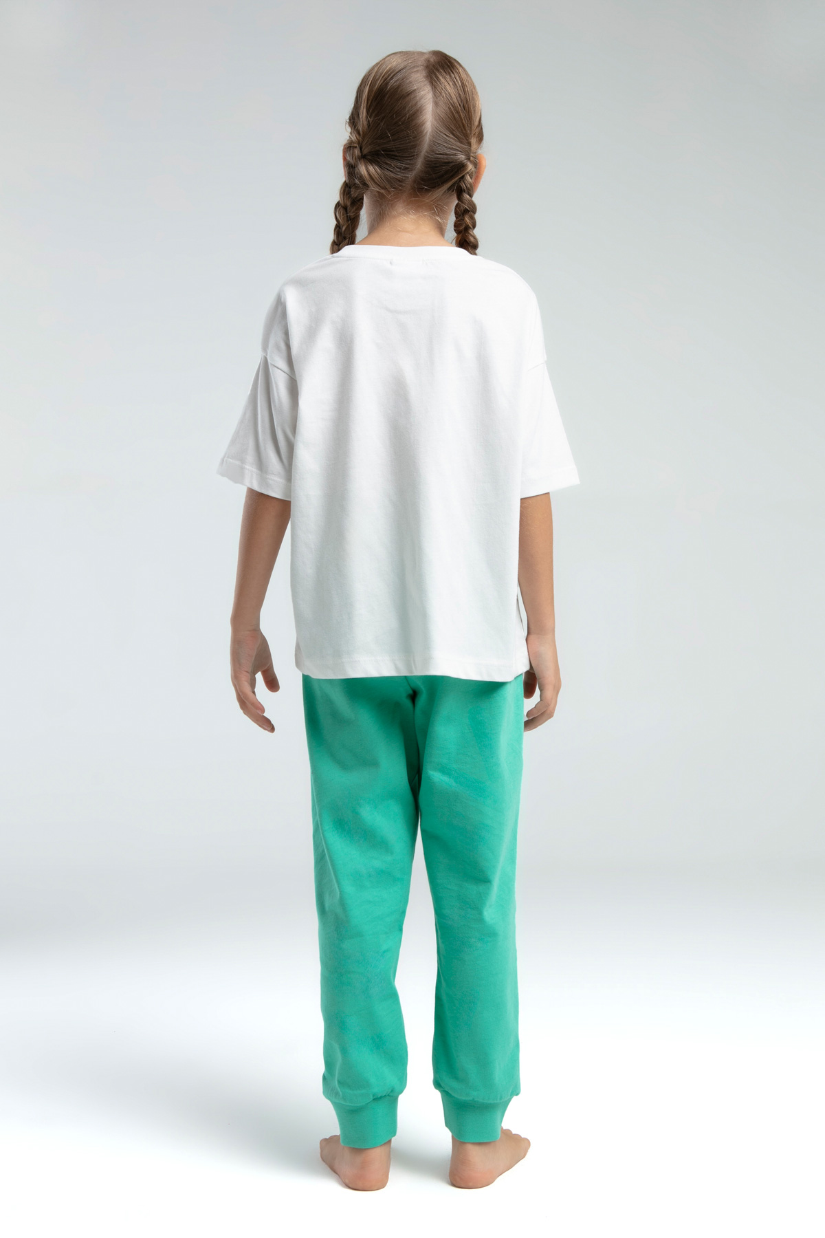 Toontoy Kız Çocuk Önü Baskılı Pijama Takım