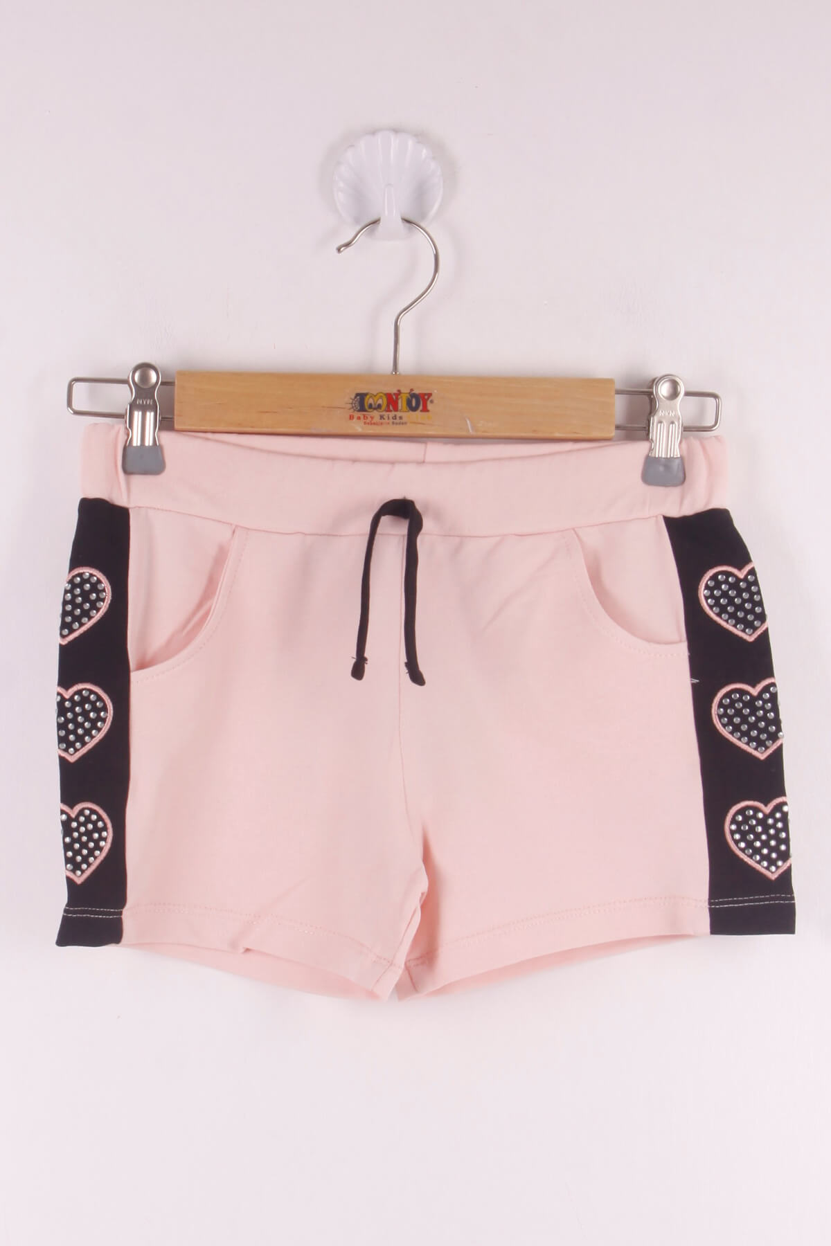 Toontoy Kız Çocuk Kalp Nakışlı Şort