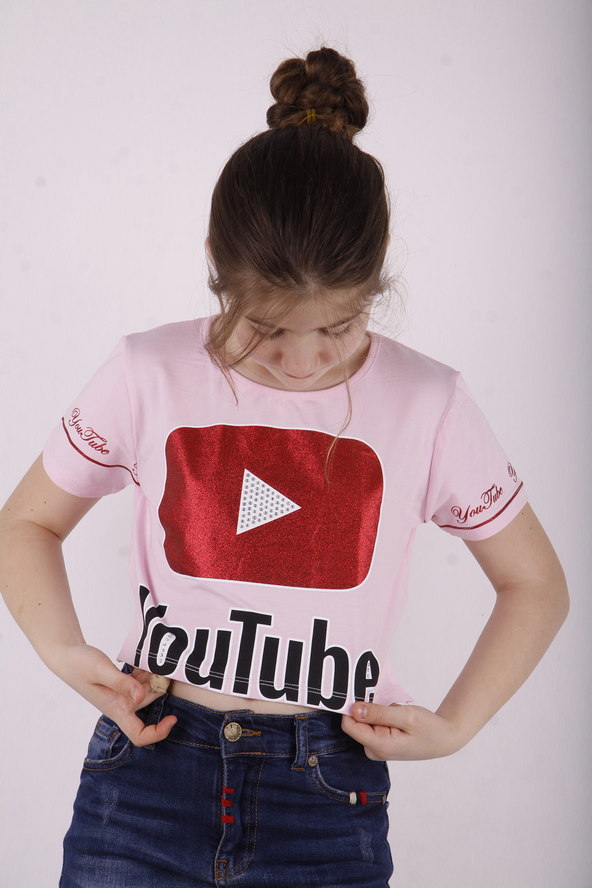 Toontoy Kız Çocuk YouTube Baskılı Tişört
